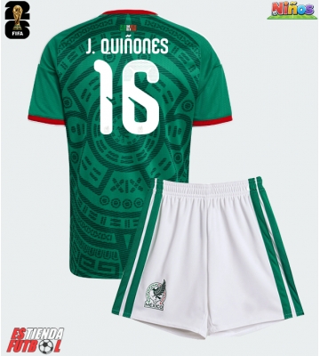 México Julian Quinones #16 Primera Equipación Niños Mundial 2026 Manga Corta (+ Pantalones cortos)
